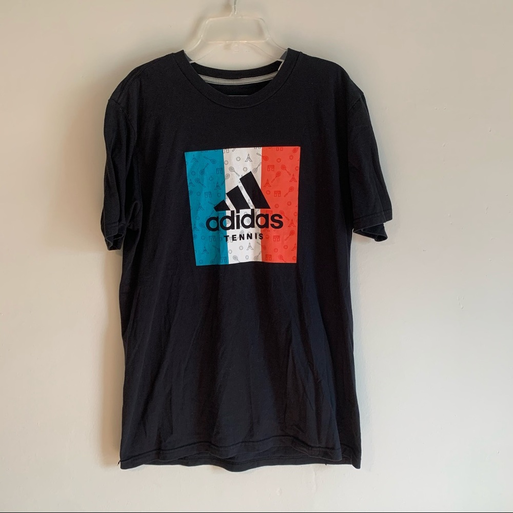 Adidas Black France Tennis Graphic T Shirt